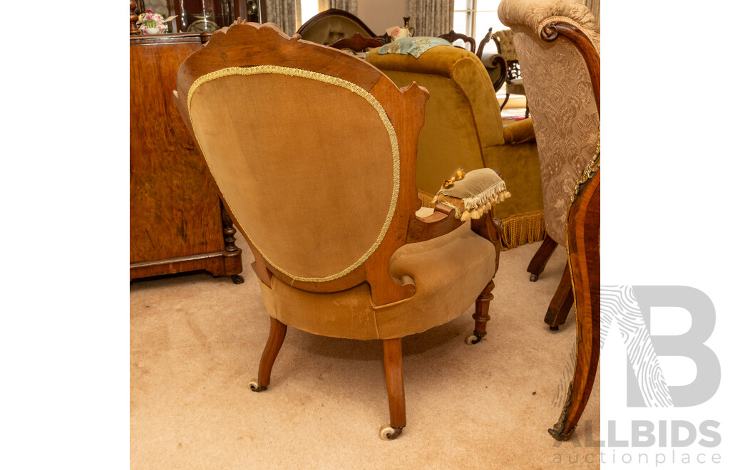 Victorian Walnut Grandfather Chair