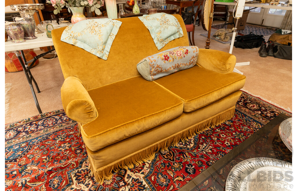 Art Deco Velour Two Piece Lounge Suite