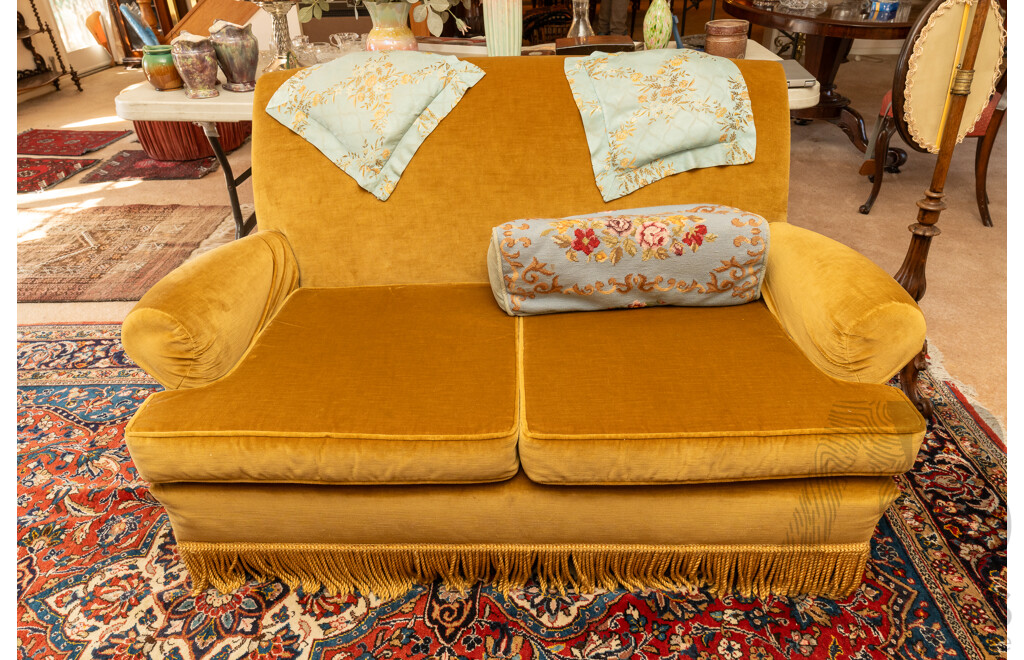 Art Deco Velour Two Piece Lounge Suite