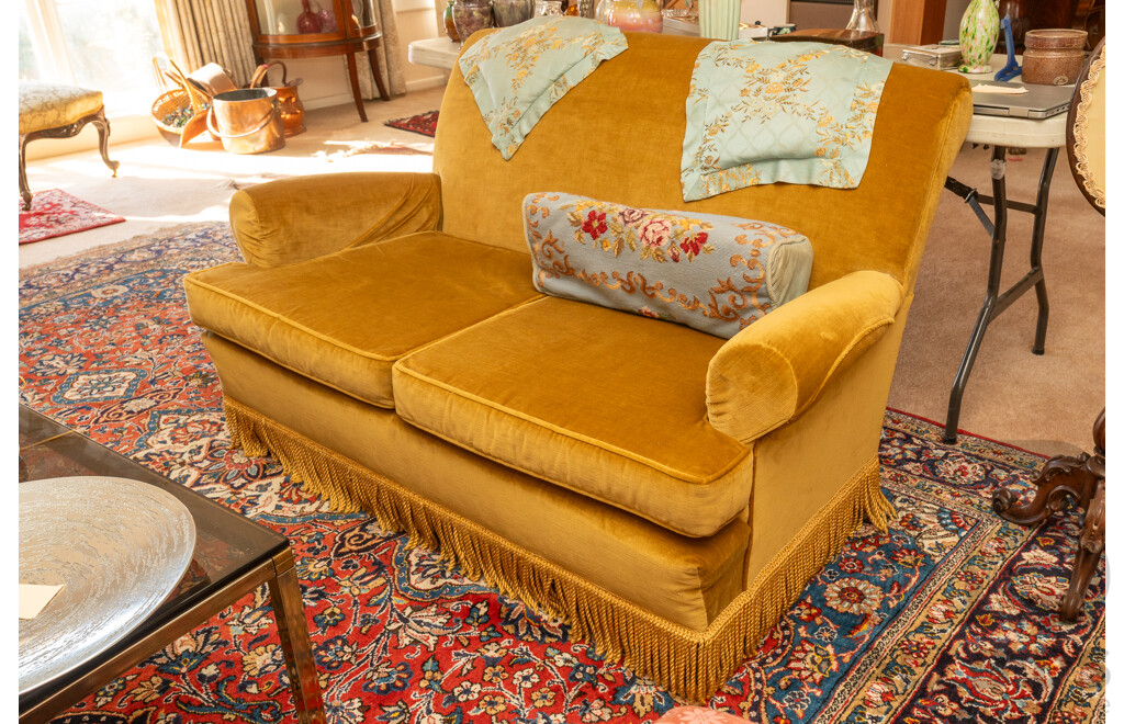 Art Deco Velour Two Piece Lounge Suite