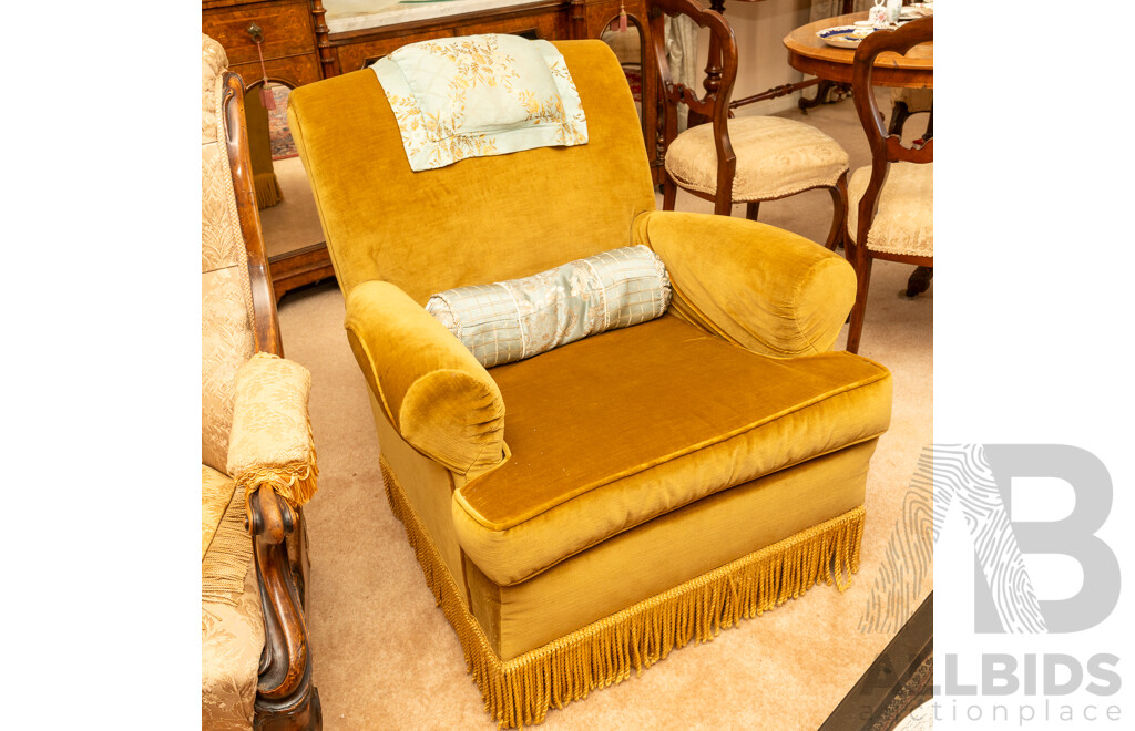 Art Deco Velour Two Piece Lounge Suite