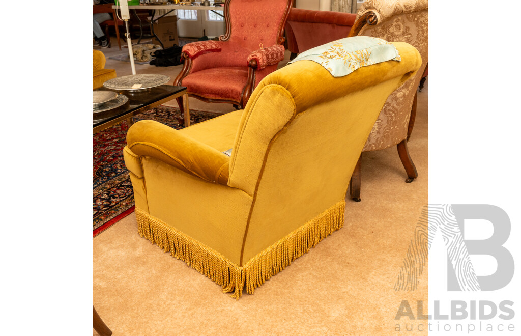 Art Deco Velour Two Piece Lounge Suite