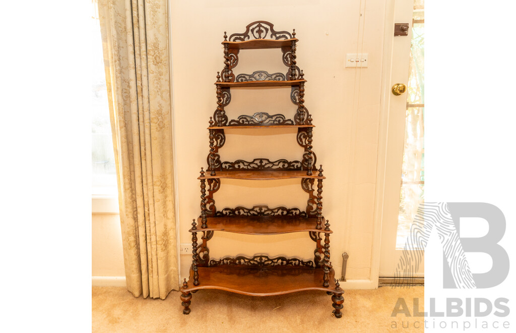 Victorian Mahogany Six Tier What-Not