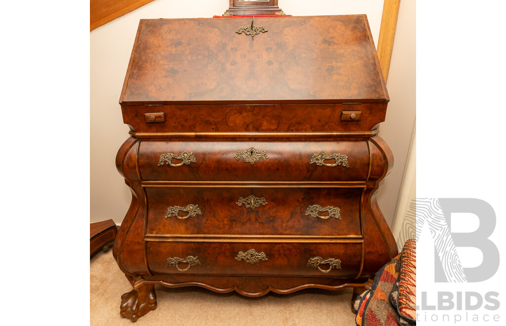 Victorian Burr Walnut Dutch Bureau