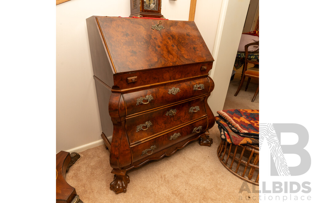 Victorian Burr Walnut Dutch Bureau