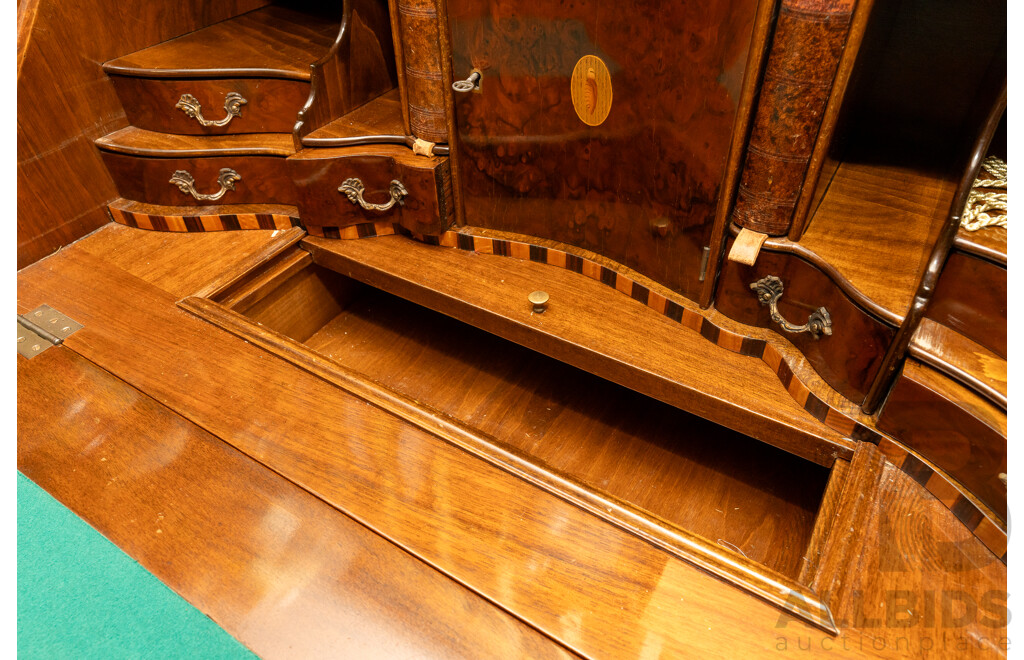 Victorian Burr Walnut Dutch Bureau