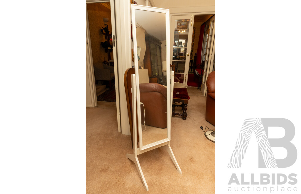 Art Deco Timber Frame Cheval Mirror