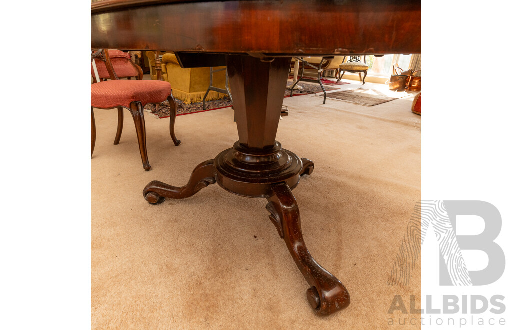 Victorian Mahogany Tilt-top 'Loo' Table with Two Dining Chairs