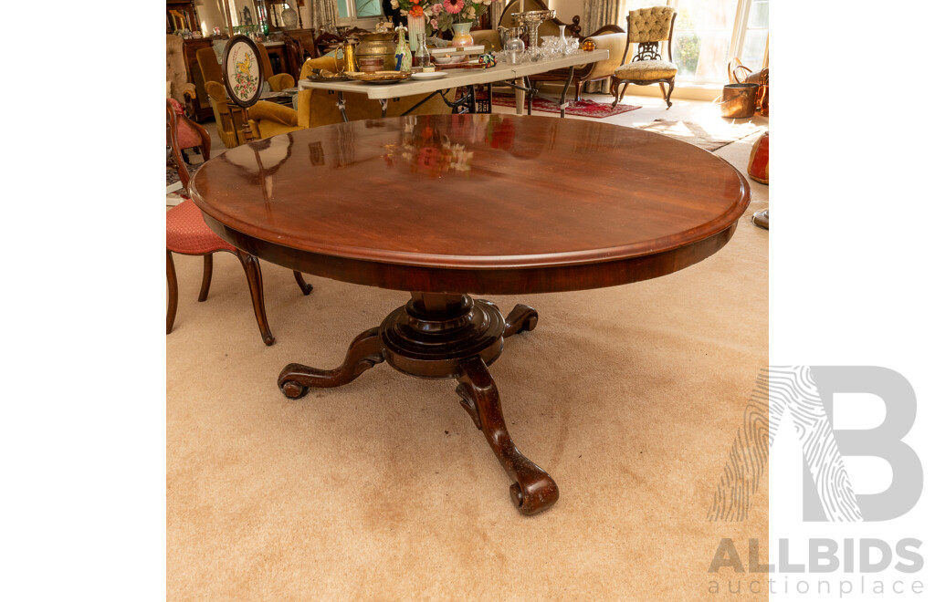 Victorian Mahogany Tilt-top 'Loo' Table with Two Dining Chairs