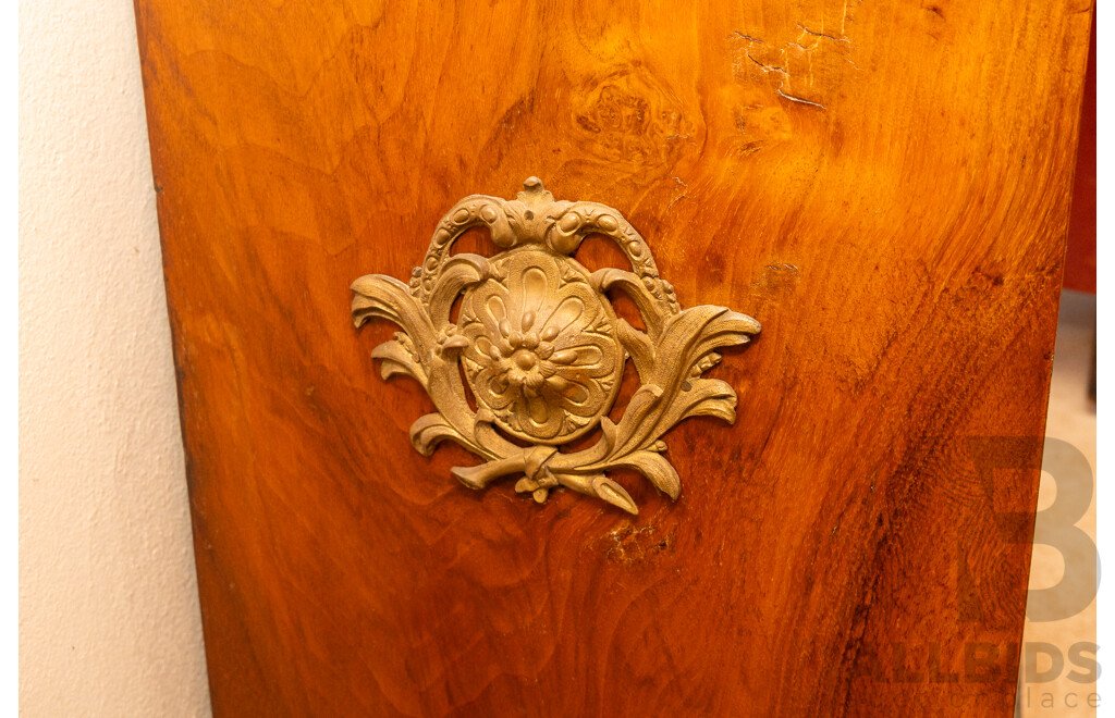 Early Victorian Bur Walnut Pier Cabinet with Extensive Inlay
