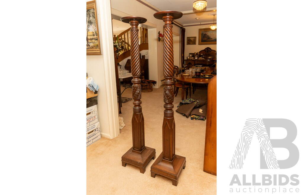 Pair of Victorian Mahogany Torchère's