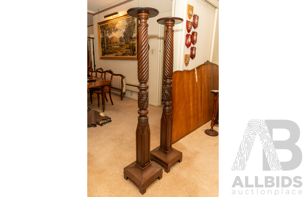 Pair of Victorian Mahogany Torchère's
