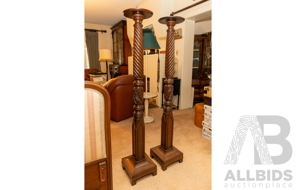 Pair of Victorian Mahogany Torchère's