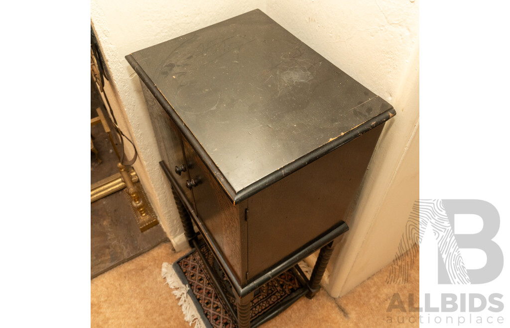 Small Elevated Two Door Smoker's Cabinet
