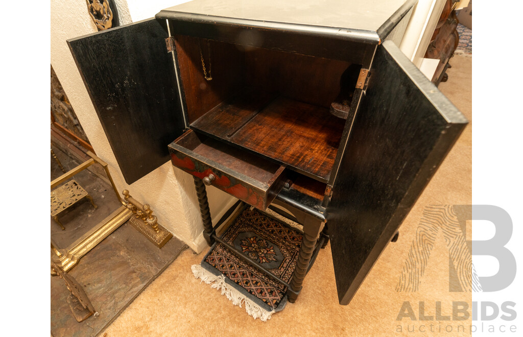 Small Elevated Two Door Smoker's Cabinet
