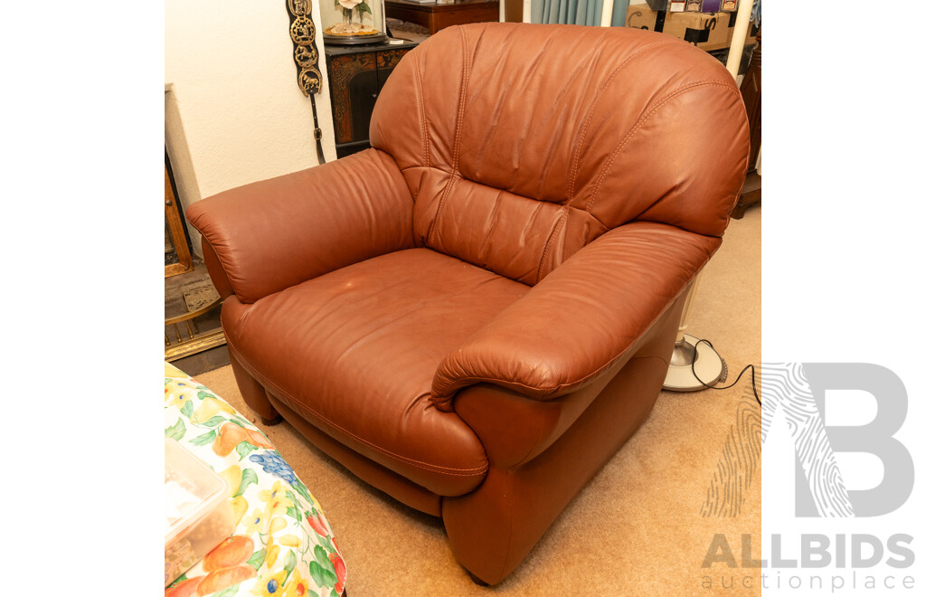 Modern Three Piece Dusty Red Leather Lounge Suite