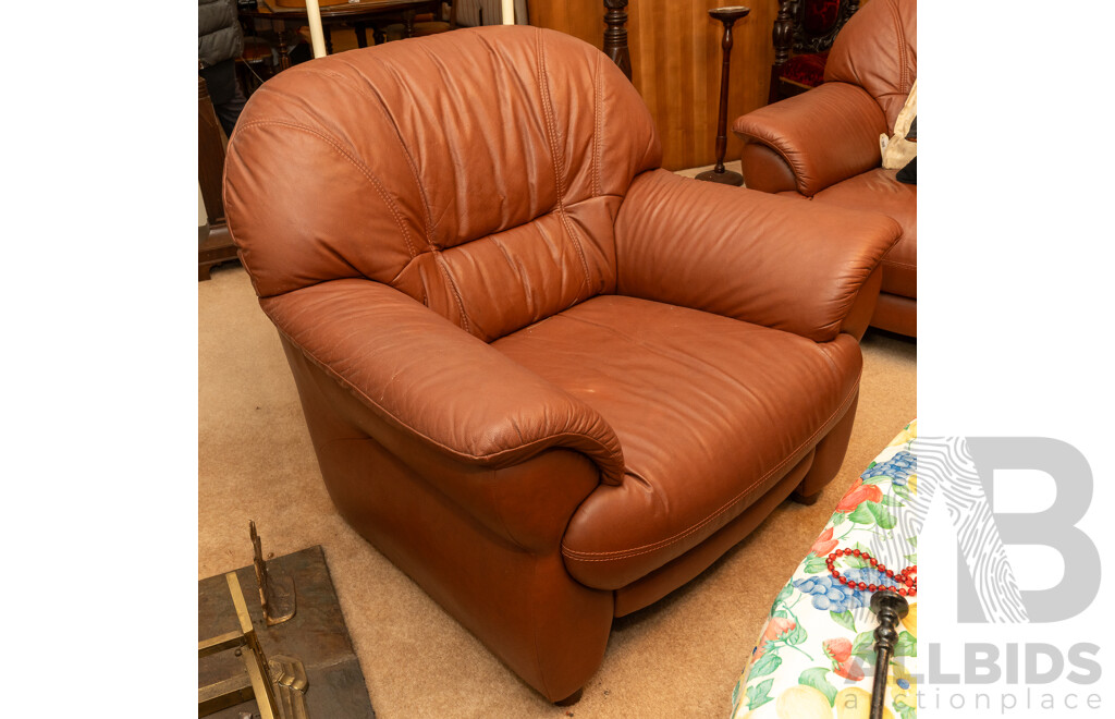Modern Three Piece Dusty Red Leather Lounge Suite