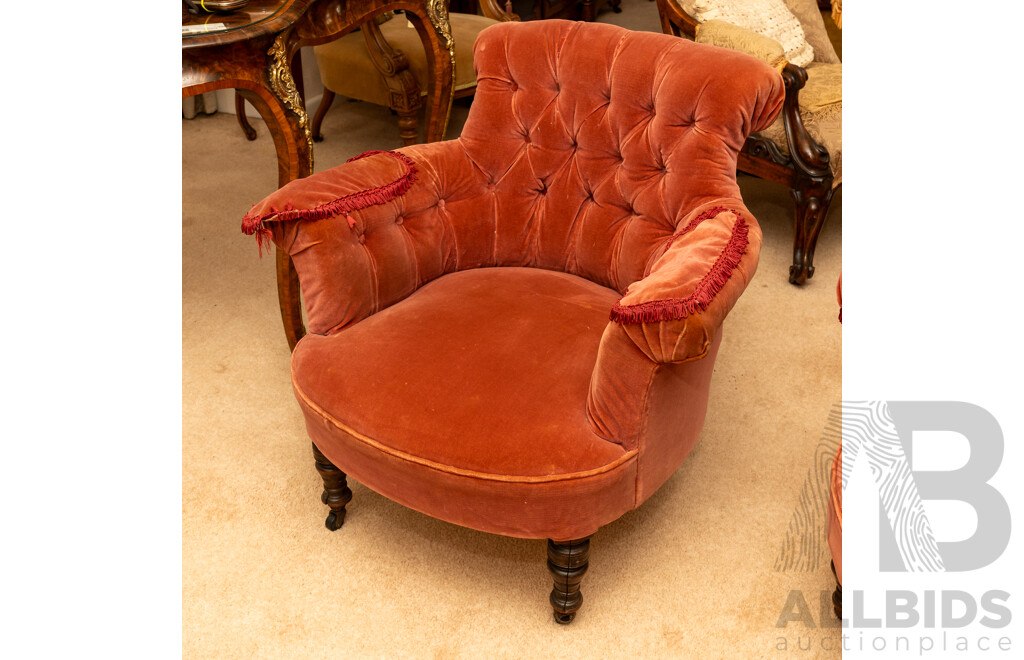 Late Edwardian Three Piece Parlour Suite Including Settee and a Pair of Armchairs