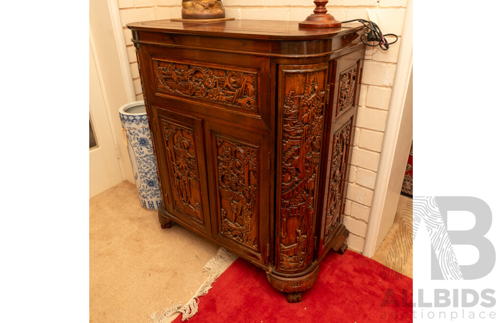 Chinese Hardwood Convertible Bar Unit