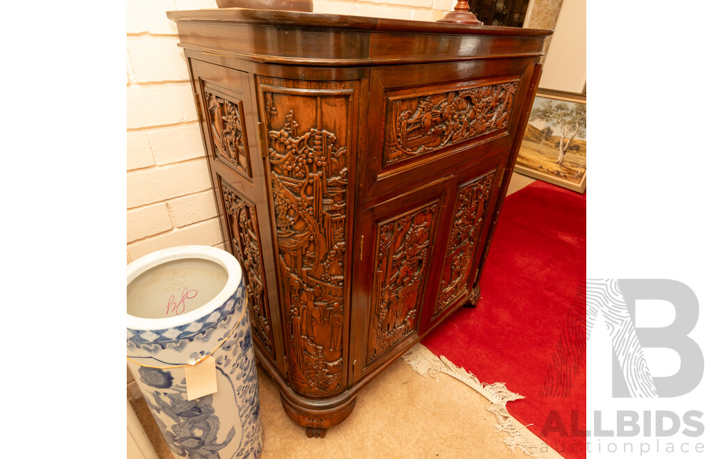 Chinese Hardwood Convertible Bar Unit