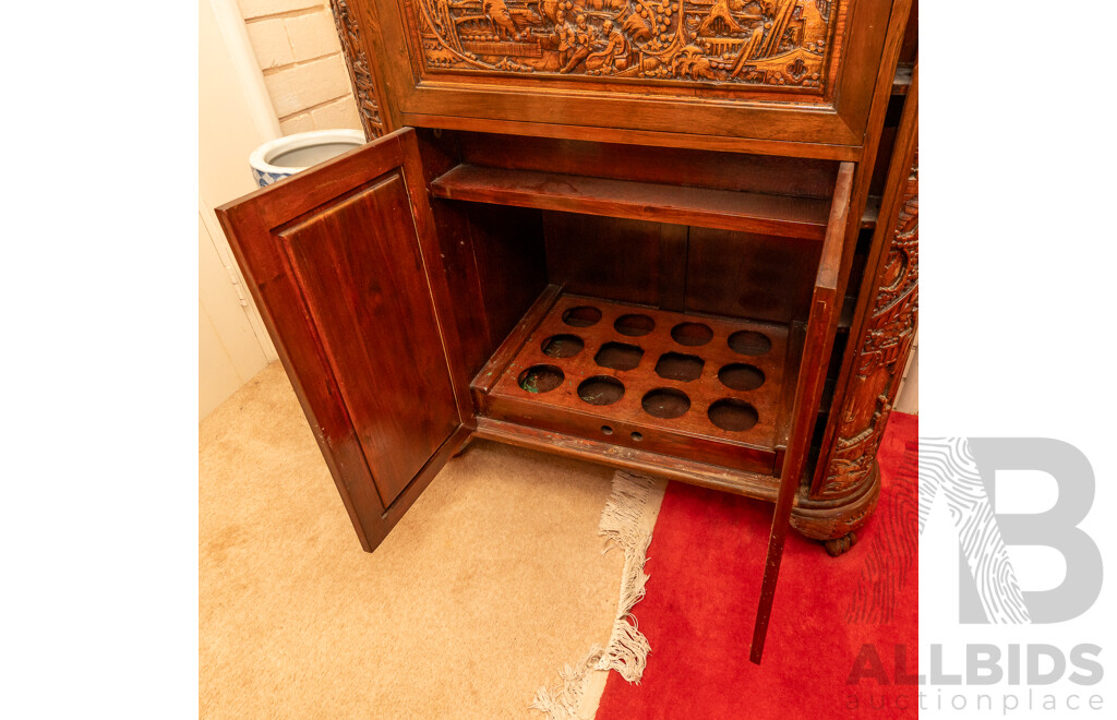Chinese Hardwood Convertible Bar Unit