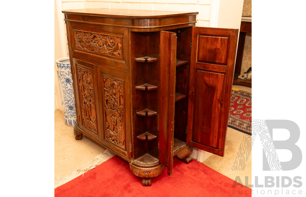 Chinese Hardwood Convertible Bar Unit
