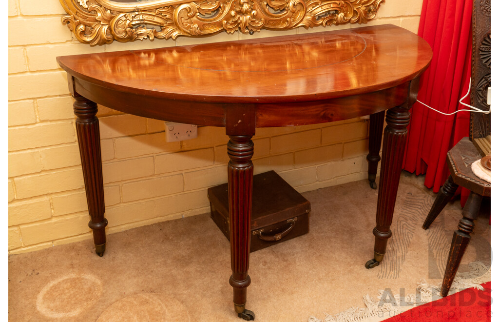 Victorian Mahogany Demilune Hall Table