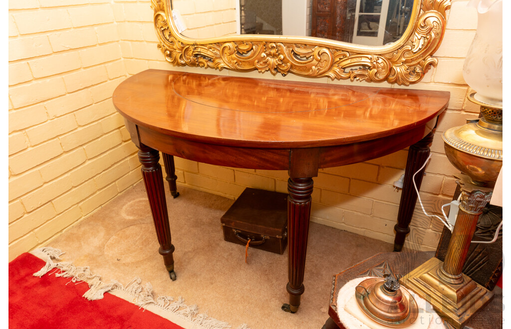 Victorian Mahogany Demilune Hall Table