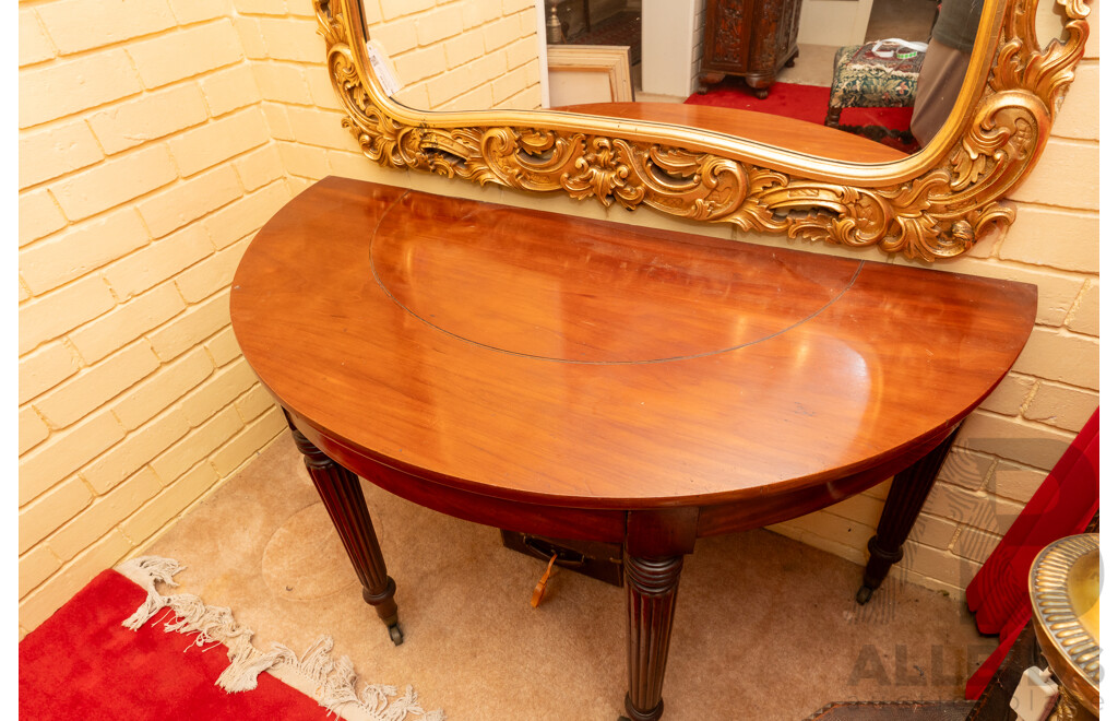 Victorian Mahogany Demilune Hall Table