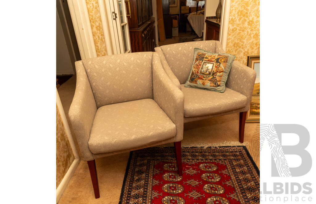 Pair of Modern Square Line Tub Chairs