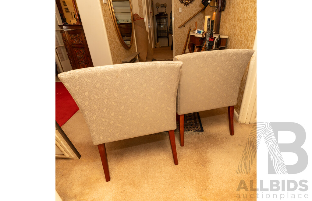 Pair of Modern Square Line Tub Chairs
