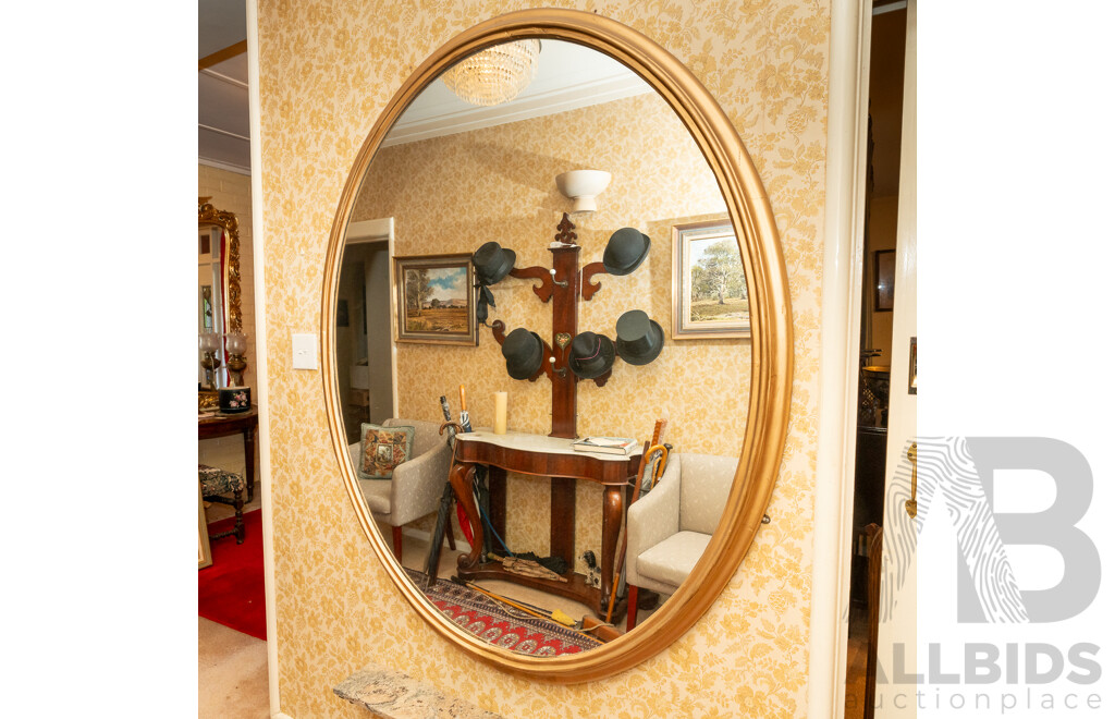 Large Round Gilt Framed Mirror