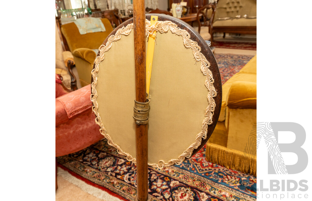 Early Victorian Walnut Pole Screen