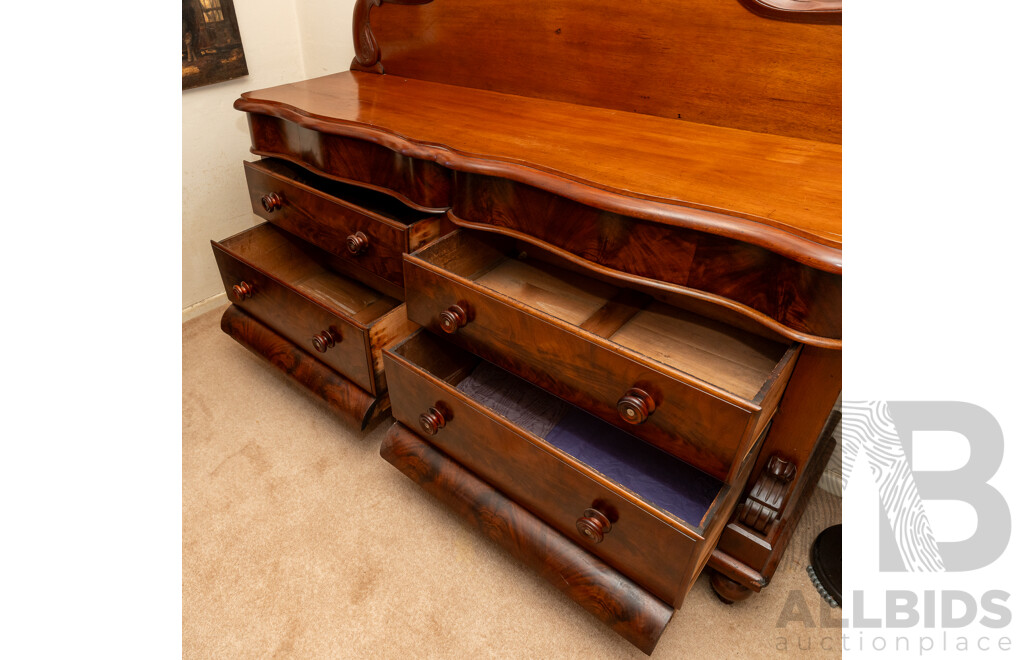 Victorian Flame Mahogany Sideboard