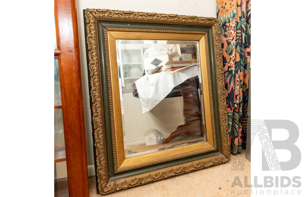 Victorian Bevelled Edge Mirror in Pressed Timber Frame