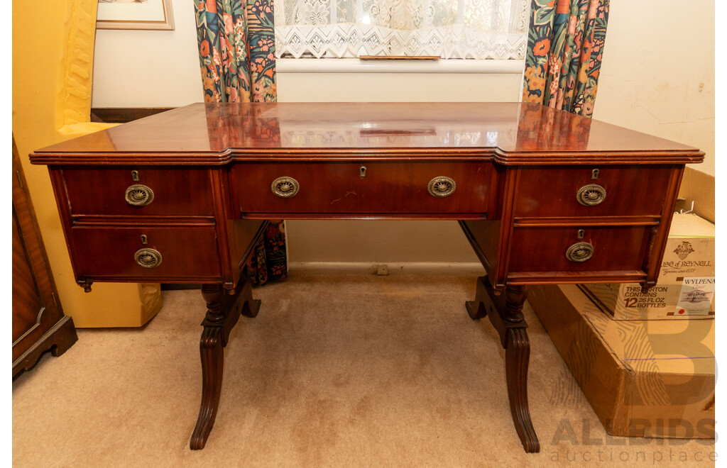 Queen Anne Style Five Drawer Ladies Desk