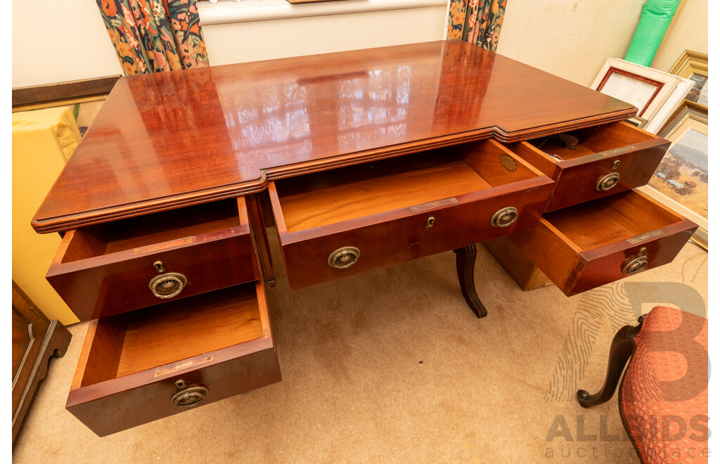 Queen Anne Style Five Drawer Ladies Desk