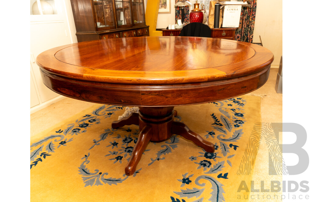 Modern Single Pedestal Rosewood Drum Table