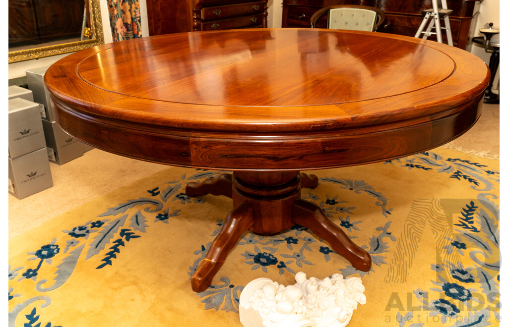 Modern Single Pedestal Rosewood Drum Table