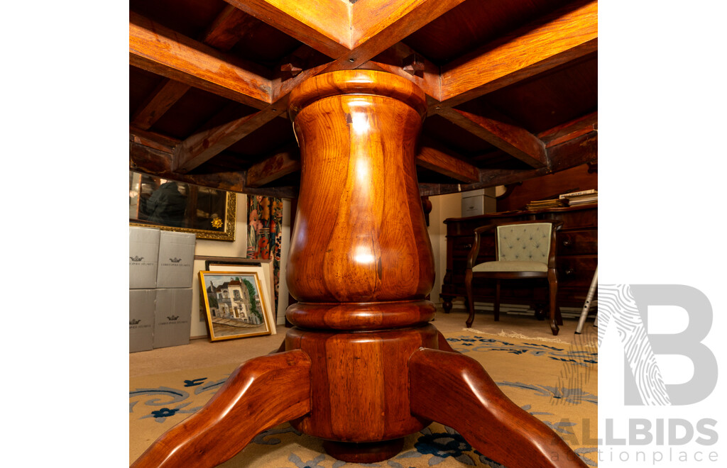 Modern Single Pedestal Rosewood Drum Table