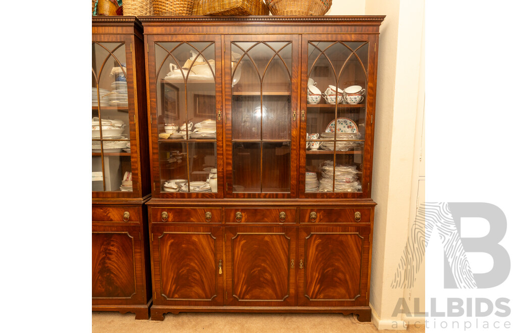 Georgian Style Bookcase on Cabinet Base