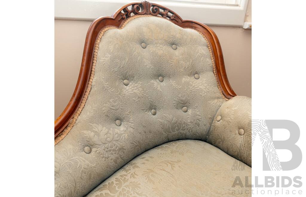Victorian Mahogany Open Ended Chaise Lounge