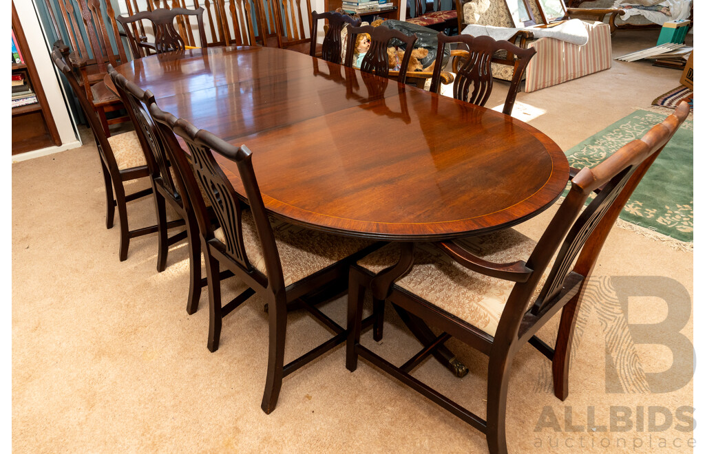 Nine Piece Hepplewhite Style Dining Suite