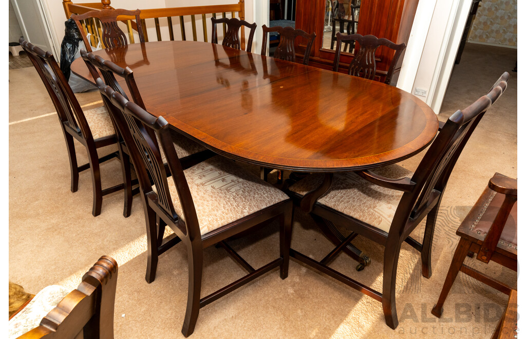 Nine Piece Hepplewhite Style Dining Suite