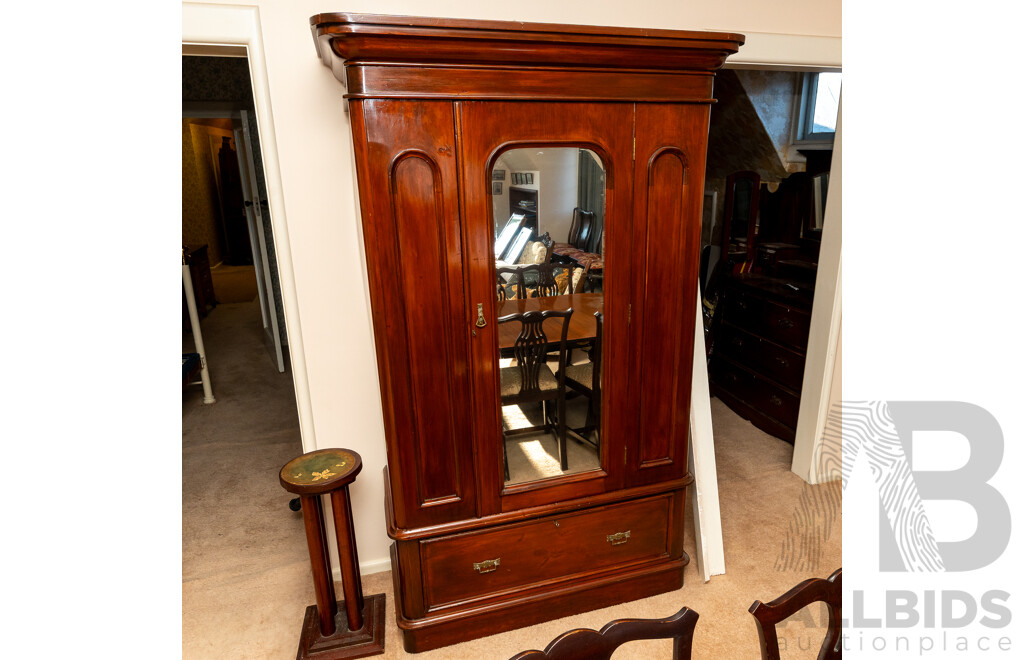 Victorian Mahogany Single Door Gents Robe