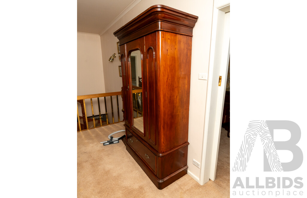 Victorian Mahogany Single Door Gents Robe