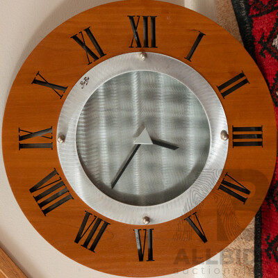 Modern Metal and Plywood Wall Clock