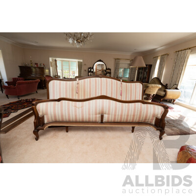 Victorian Walnut Upholstered King Sized Bed Frame