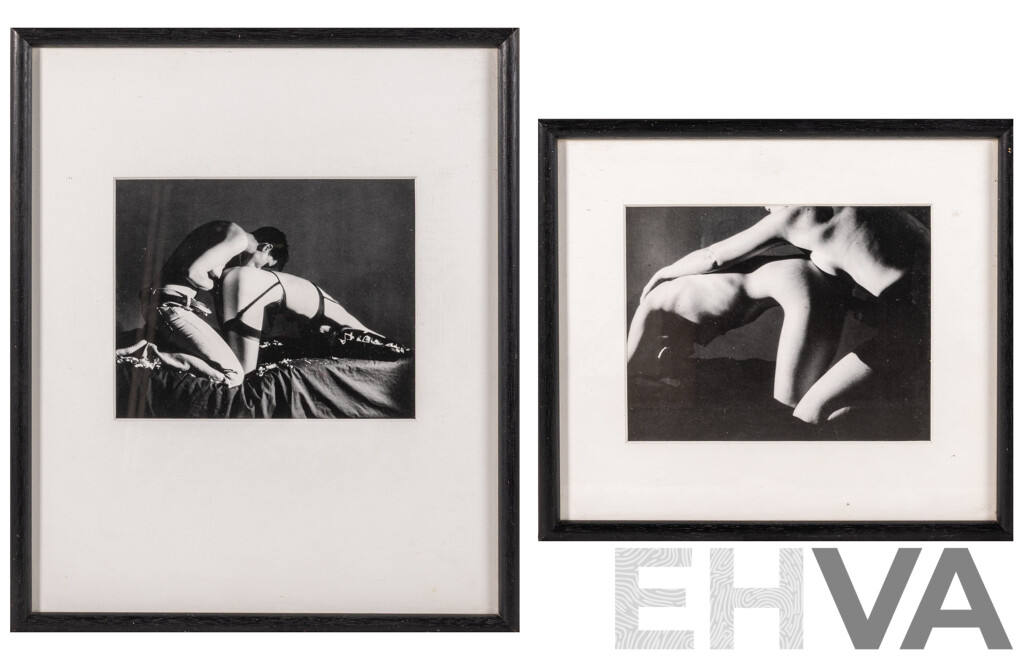 Artist Unknown, Pair of Black and White Erotica Photographs, 43 x 36 cm (largest frame) (2)