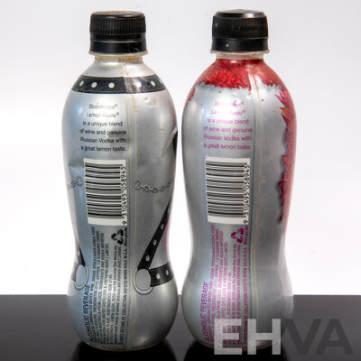 Limited Special Edition Stolichnaya Plastic Mardi Gras 2000 Butch & Bitch 400ml Bottles, Empty
